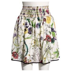 Gucci Floral Print Women's Skirt size 46 100% silk
